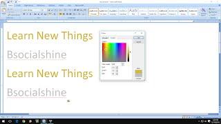 How to Make Golden and Silver Colors In MS Word