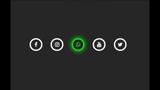 Glowing Social Media Icons Hover Effect Using HTML & CSS Only