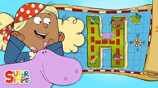 A Hidden Treasure Hunt on "H" Island |  Alphabet Cartoon For Kids