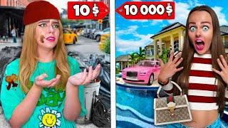 КАНИКУЛЫ на 10$ VS КАНИКУЛЫ на 10000$ Челлендж !