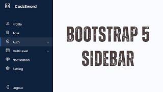 How to Create Sidebar Using Bootstrap 5 | Responsive Sidebar With Bootstrap | Sidebar Menu