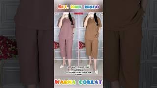 Setelan Wanita, One Set Knit Premium Jumbo Warna Coklat #setelanwanita #oneset #shorts