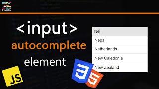 Autocomplete input dropdown | HTML, CSS, JS
