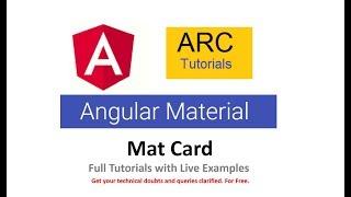 Angular Material Tutorial - Angular Mat Card | Angular Tutorials For Beginners