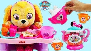 Paw Patrol Baby Skye Has a Tea Party with Minnie Mouse Terrific Tea Pot Playset!