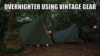 camping with vintage gear