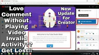 Love Comment Without Playing Video | YOUTUBE STUDIO BETA