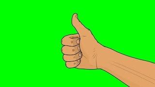 Animated Hand Giving Thumbs Up #1 ~ Green Screen