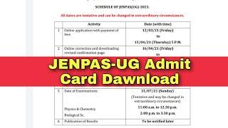 JENPAS-UG 2021 Admit Card Dawnload || New Notice Published || @amradigital7520