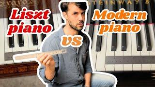 LISZT AND CHOPIN TIME PIANOS VS MODERN PIANOS KEY SIZES ETC...