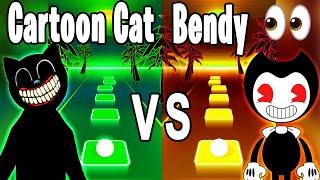 Cartoon Cat Run Away Song VS Bendy and the Ink Machine Build Your Own Machine Song - Tiles Hop!