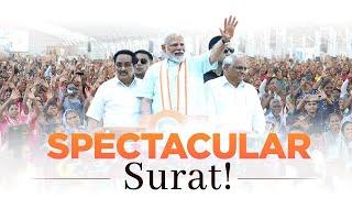 A sea of supporters greets PM Modi in Surat, Gujarat