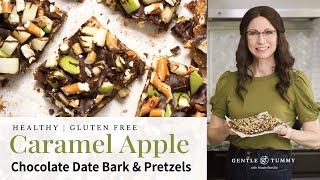 Trending: Healthy Caramel Apple Chocolate Date Bark with Pretzels