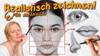 REALISTISCH ZEICHNEN für Anfänger || Tipps für Augen, Haare, Lippen, Nase...