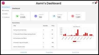 Build Admin Dashboard App using React and Ant Design with Sidebar, Statistics Cards, Chart & Tables