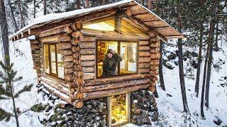 An incredible wooden hut in THE WILD MOUNTAINS | BUILT A HUT FOR SURVIVAL