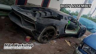 Perakitan Body Replika Lamborghini SVJ || body assembly fiberglass