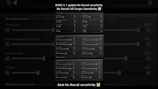  BGMI Scope Setting 2x 3x 4x 6x 8x | New Best Sensitivity Settings | No Recoil Sensitivity  #shorts