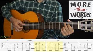 MORE THAN WORDS - EXTREME - Fingerstyle Guitar Tutorial TAB + Chord