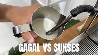 GAGAL VS SUKSES !! PERBEDAAN STEAM SUSU LATTE ART YANG SALAH VS BENAR