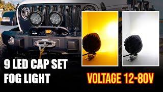 Autopowerz Yellow White 9 Led Cap Set Fog Light For Universal Vehicles Fitable With All Type Vehicle