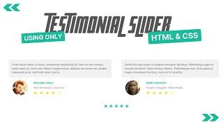 How to Create Responsive Testimonial Slider Using only CSS 