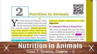 CLASS 7 SCIENCE CHAPTER 2  [NCERT]  Nutrition in Animals