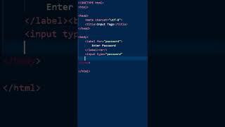 How to use input type password in HTML? | Password fields in HTML #shorts