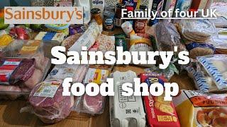 Sainsbury's weekly food shop | Family of 4 UK  | Meal plan #foodshopping #mealplanning #sainsburys