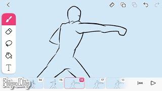 How to Animate a Punch on mobile | Flipaclip tutorial #fight