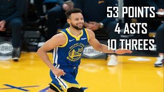 Stephen Curry Explodes with 53 Points 4 Asts and 10 Threes againts the Denver Nuggets!