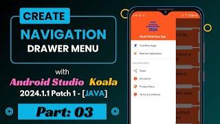 How to create Navigation Drawer Menu in Android Studio || Part - 03 || Multi webview App Tutorial