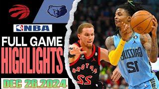 Memphis Grizzlies Vs Toronto Raptors Full Game Dec 26,2024 NBA Season 2024-25