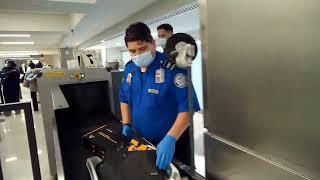 Going through the TSA security at Los Angeles Airport