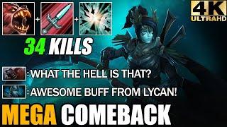 New Crazy Double Wolf Phantom Assassin + Lycan Defend Mega Creeps - Epic Comeback 7.28 Dota 2