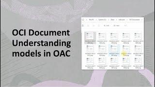 OCI Document Understanding models in Oracle Analytics