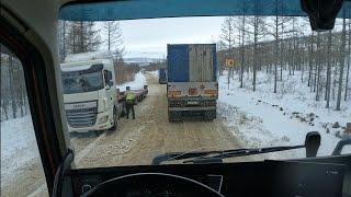 Зима вернулась.Рейс на Нижний Бестях.VOLVO FH 540.