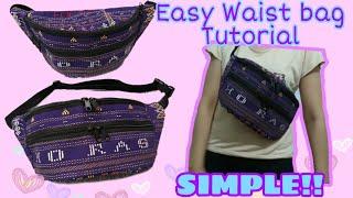 CARA MEMBUAT TAS PINGGANG / FANNY Pack / WAIST BAG TUTORIAL || Cara Menjahit || How to sew