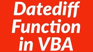 Using Datediff Function in VBA