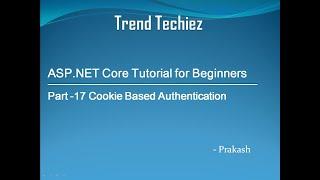 ASP.NET Core Tutorial in Tamil (Part-17 ASP.NET Core Cookie Based Authentication)