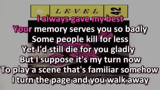 Level 42 - Leaving Me Now | KARAOKE | Lyrics