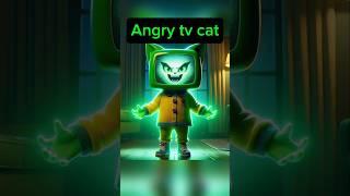 Kitty cat angry tv cat #cute #cat #sadcat #kitty #kittycat #poorcat #aicat #aipictures #shorts