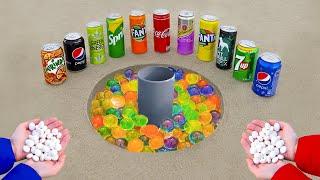 Satisfying Video! Orbeez VS Coca Cola, Fanta, 7up, Sprite, Mirinda, Ppepsi, Lipton  and Mentos