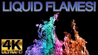 Have You Ever Seen LIQUID FLAMES in 4K Ultra High Definition? (12 Hours With Chapters/Colors)