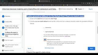 GCP Informed decision making using Dialogflow CX generators and data stores