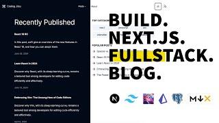 Building Next.js Fullstack Blog with TypeScript, Shadcn/ui, MDX, Prisma and Vercel Postgres.