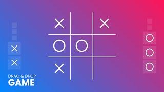 Simple Drag & Drop Tic-Tac-Toe Game using Html CSS & JavaScript