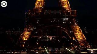 WEB EXTRA: Eiffel Tower Illuminated In Ukraine's National Colors