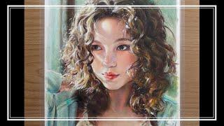 Oil pastel portrait painting || Art process video ( newjeans danielle)