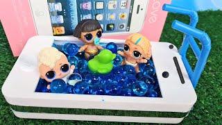 SMARTPHONE-POOL! For Lol dolls surprise with orbiz balls. Life hacks for Barbie and Lol dolls